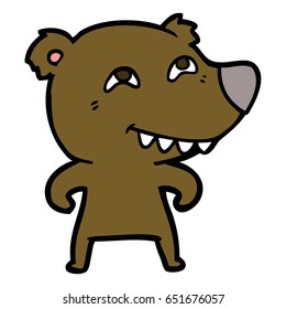 oso de dibujos animados con dientes