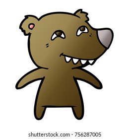 cartoon bear showing teeth