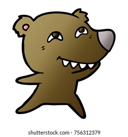oso de dibujos animados con dientes