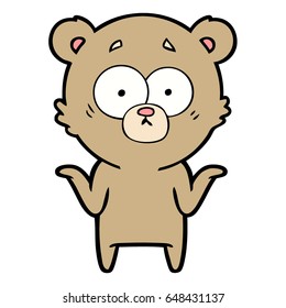 oso de caricatura encogiéndose hombros