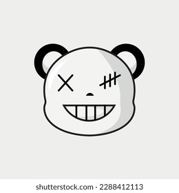 A cartoon bear with a smile on his face.