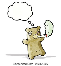 cartoon bear smoking marijuana
