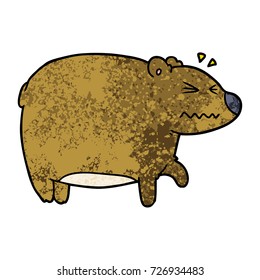 cartoon bear with a sore head