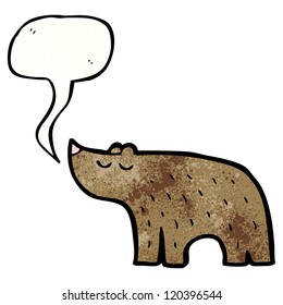 cartoon bear with speech bubble