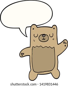 Cartoon-Bär mit Sprachblase