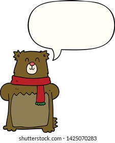 cartoon bear with speech bubble