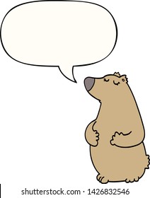 oso de caricatura con burbuja de habla