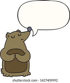cartoon bear with speech bubble