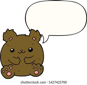 Cartoon-Bär mit Sprachblase