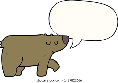 cartoon bear with speech bubble