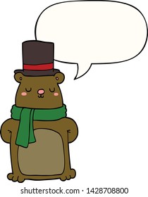 cartoon bear with speech bubble