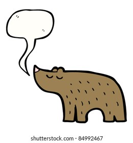 cartoon bear with speech bubble