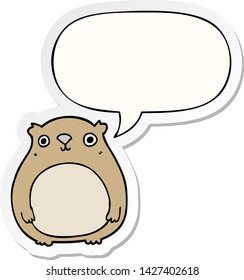 cartoon bear with speech bubble sticker
