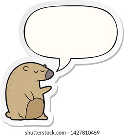 Cartoon-Bär mit Redeklopfen