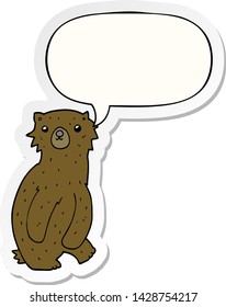 cartoon bear with speech bubble sticker