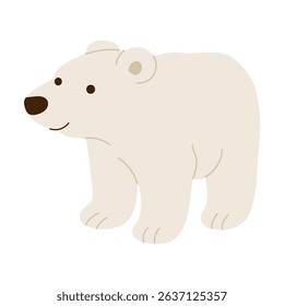 A cartoon bear is standing on a white background. The bear is smiling and he is happy