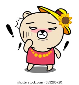 Cartoon Bear Suprise vector illustration