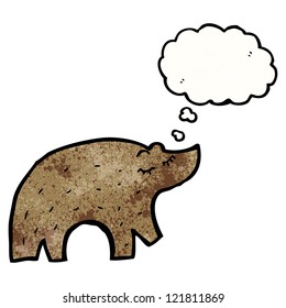 cartoon bear with thought bubble