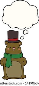 cartoon bear with thought bubble