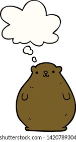cartoon bear with thought bubble