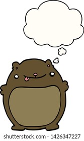 cartoon bear with thought bubble