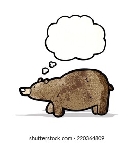 cartoon bear with thought bubble