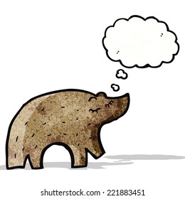 cartoon bear with thought bubble