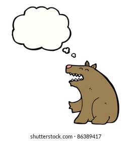cartoon bear with thought bubble