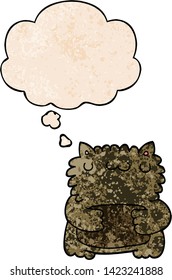 Cartoon-Bär mit Denkblase im Grunge-Stil