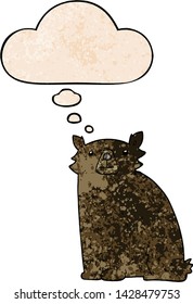 Cartoon-Bär mit Denkblase im Grunge-Stil
