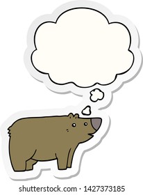 cartoon bear with thought bubble as a printed sticker