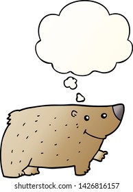 cartoon bear with thought bubble in smooth gradient style