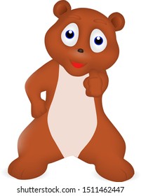 Cartoon of a bear with its thumb