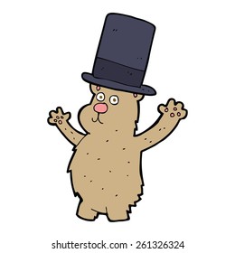 cartoon bear in top hat