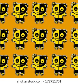 Cartoon bear toy seamless pattern.