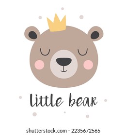 cartoon bear vector illustration can be used for textile print, fashion print design, kids wear, greeting and invitation cards, flat style