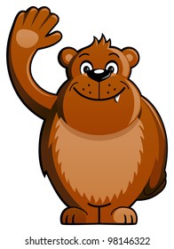 Cartoon Bear Waving Hand