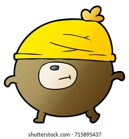 cartoon bear wearing hat