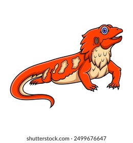 Cartoon bearded dragon on white background