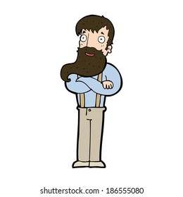 caricatura barbudo hipster man