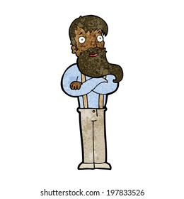 cartoon bearded hipster man