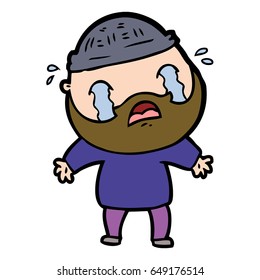 cartoon bearded man crying
