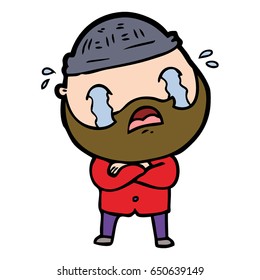 caricatura de un hombre con barba llorando