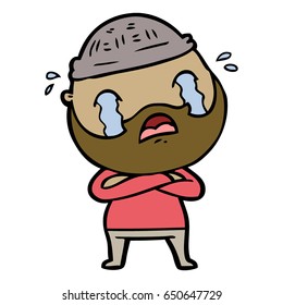 caricatura de un hombre con barba llorando