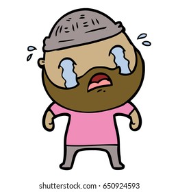 caricatura de un hombre con barba llorando