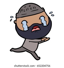 caricatura de un hombre con barba llorando