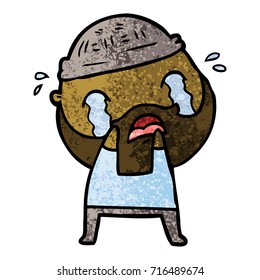 cartoon bearded man crying
