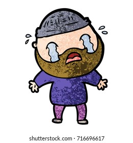 caricatura de un hombre con barba llorando