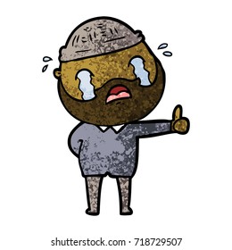cartoon bearded man crying