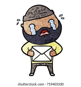 caricatura de un hombre con barba llorando